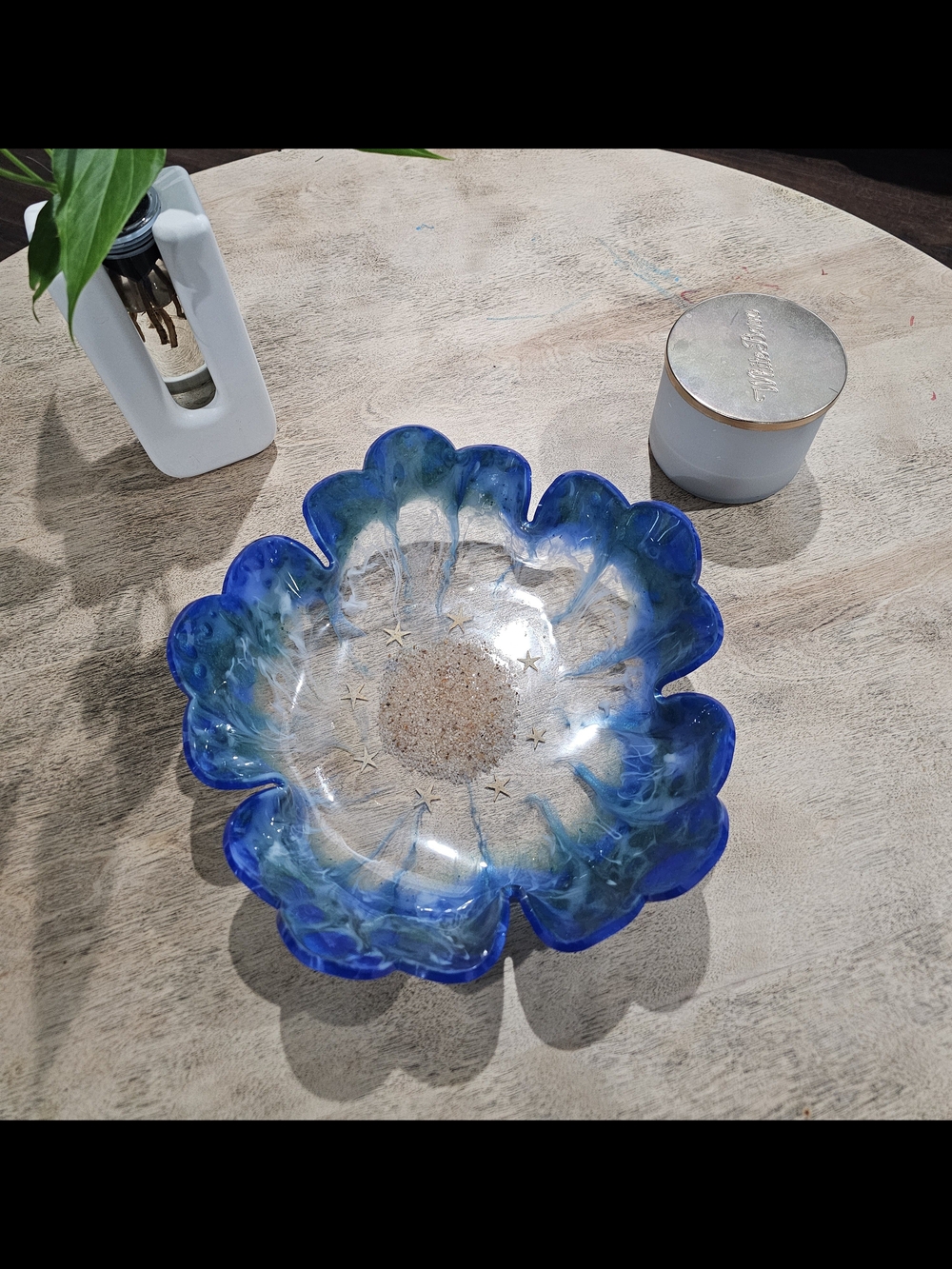 Blue Resin Ocean Wave Decorative Bowl - Picture 7 of 7